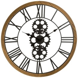 Zegar ścienny Morgan 70 cmDrewniana rama, tarcza wykonana z metalu, idealny do wnętrz urządzonych w stylu vintage i loft, brak r