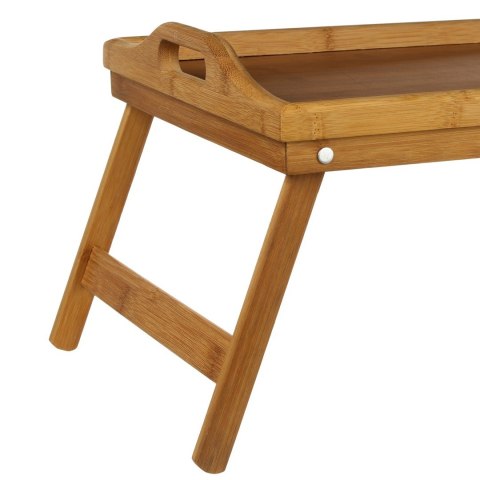 Bambusowa taca śniadaniowa 50x30 cmWyposażona w rozkładane nóżki, wykonana z odpornego drewna bambusowego, boczne uchwyty ułatwi
