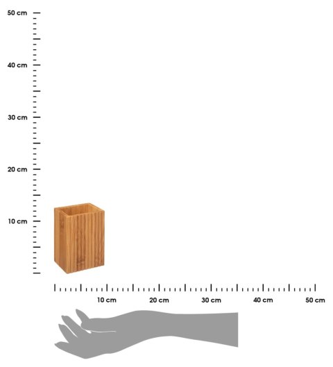 Bambusowy kubek łazienkowy Terre Wykonany z drewna bambusowego, stylowy i minimalistyczny, pojemnik na szczoteczki i kosmetyki
