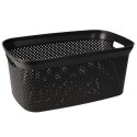 Kosz łazienkowy na pranie czarny 35 L Czarny kosz na pranie bez pokrywy wykonany z lekkiego tworzywa sztucznego