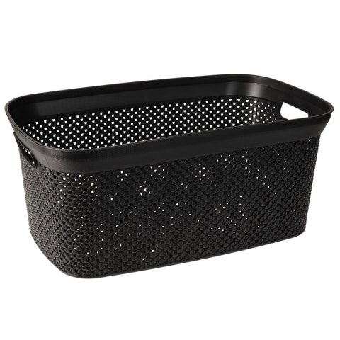 Kosz łazienkowy na pranie czarny 35 L Czarny kosz na pranie bez pokrywy wykonany z lekkiego tworzywa sztucznego