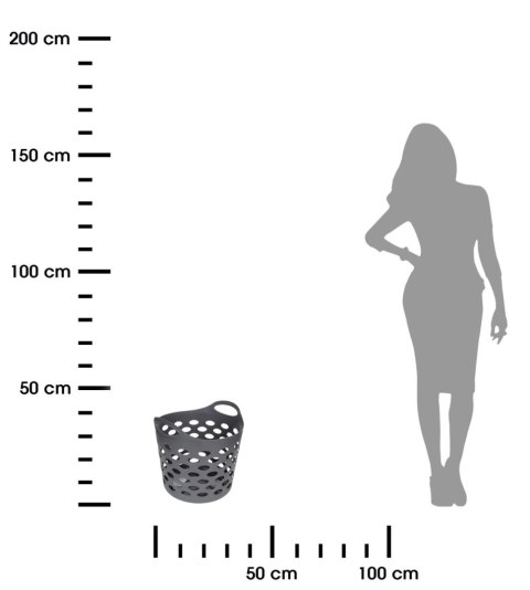 Kosz na pranie Flex szary 28 lWykonany z lekkiego i elastycznego tworzywa sztucznego, wyposażony w 2 wytrzymałe uchwyty, liczne 