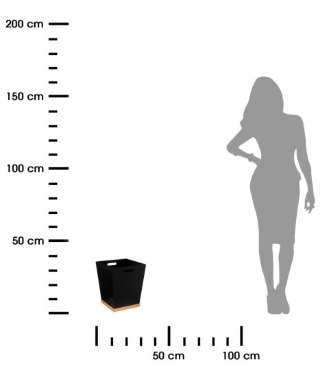 Kosz na śmieci BavaWykonany z MDF i bambusa, kolor czarny, funkcjonalny i stylowy dodatek do wnętrz