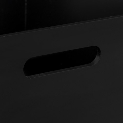 Kosz na śmieci BavaWykonany z MDF i bambusa, kolor czarny, funkcjonalny i stylowy dodatek do wnętrz