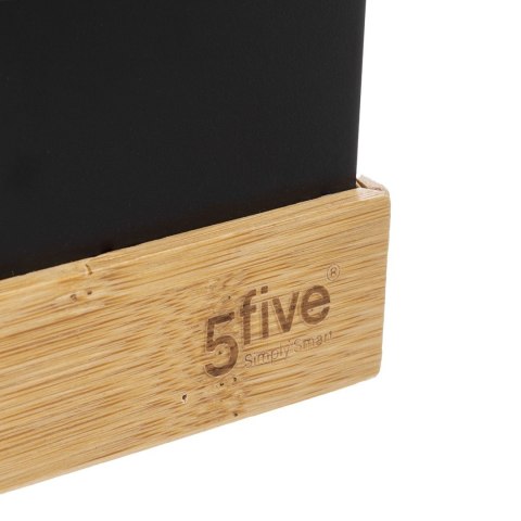 Kosz na śmieci BavaWykonany z MDF i bambusa, kolor czarny, funkcjonalny i stylowy dodatek do wnętrz