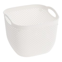 Koszyk do przechowywania biały 23x23 cm Kosz do przechowywania w białym kolorze, wykonany z wytrzymałego tworzywa