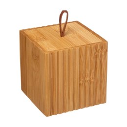 Mały pojemnik bambusowy z pokrywą Terre Wykonany z drewna bambusowego, z pokrywką i uchwytem, na małe kosmetyki, akcesoria łazie