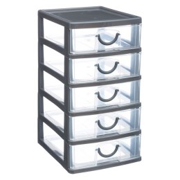 Organizer na drobiazgi 5 szuflad Pojemnik wykonany z tworzywa sztucznego, posiada 5 szufladek, które pomieszczą różne drobiazgi,