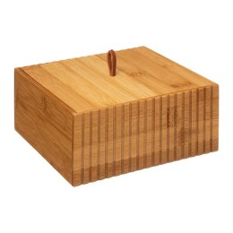 Pojemnik bambusowy z pokrywą Terre Wykonany z drewna bambusowego, z pokrywką i uchwytem, na małe kosmetyki, akcesoria łazienkowe
