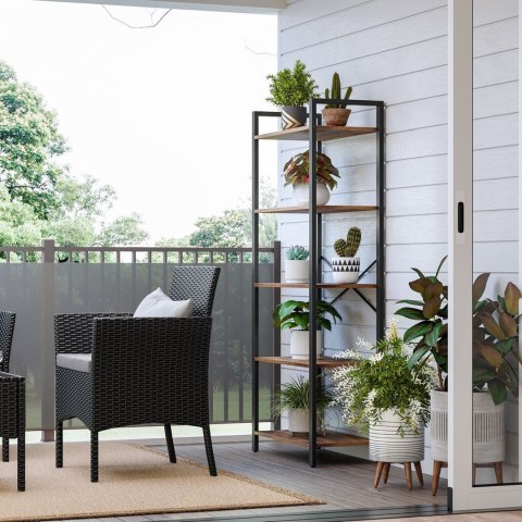 Regał 5 poziomów witryna na książki LOFT Uniwersalny i funkcjonalny regał 5-poziomowy w stylu industrialnym LOFT z półkami w kol