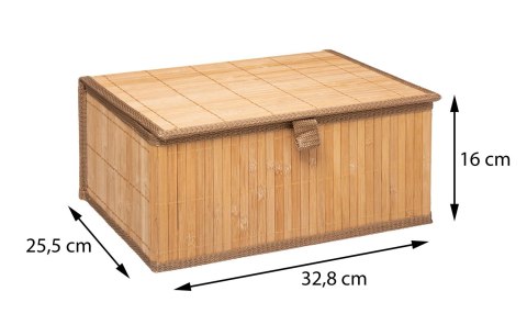 Zestaw 3 koszy do przechowywania Brązowy Pojemniki bambusowe do przechowywania, z pokrywą w kolorze brązowym, kosze w różnych ro