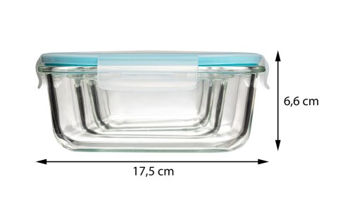 Zestaw 3 pojemników na żywność ClipEatWykonane ze szkła hartowanego, odpowiednie do stosowania w mikrofalówce, piekarniku i prze