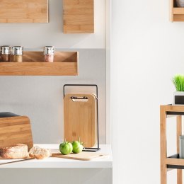 Zestaw desek do krojenia na stojakuDeski wykonane z trwałego drewna bambusowego, łatwe w czyszczeniu, sprawdzą się również jako 