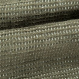 Koc AMBER 200x220 cm oliwkowy Bardzo miękki w dotyku koc ze strukturalnym wzorem 3D z włókien bawełniano-akrylowych