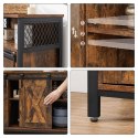 Kredens industrialny przesuwne drzwiKredens z przesuwnymi drzwiami i regulowanymi półkami w stylu industrialnym, loftowym, brązo