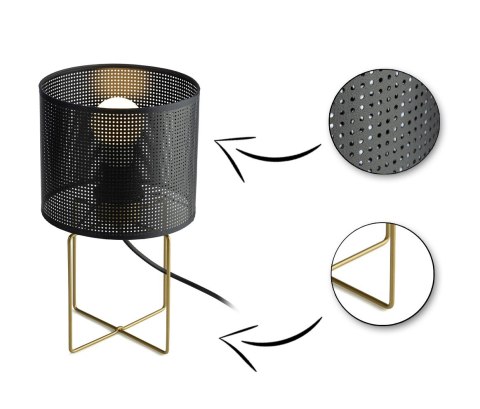 Lampka nocna stołowa 31 cm LOFT 1xE27 Wykonana z metalu stylowa i nowoczesna lampka nocna w stylu industrialnym oraz LOFT