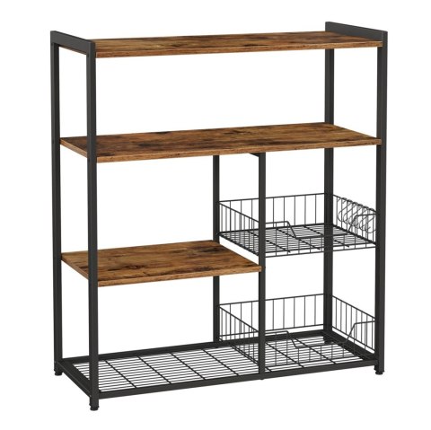 Regał pomocniczy do kuchni industrialny Szafka pomocnicza do kuchni wielopoziomowa z półkami z siatki na pieczywo lub owoce.