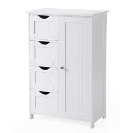 Szafka łazienkowa szuflady i półki biała Szafka łazienkowa z półkami i szufladami, niezwykle pojemna, biała, uniwersalna.