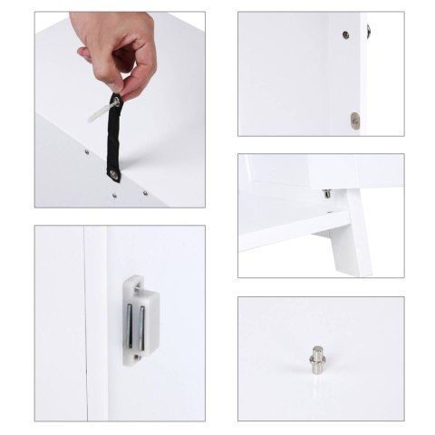 Szafka łazienkowa szuflady i półki biała Szafka łazienkowa z półkami i szufladami, niezwykle pojemna, biała, uniwersalna.