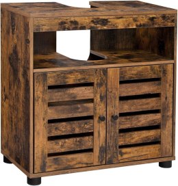 Szafka stojąca pod umywalkę brązowa LOFT Rustykalna, brązowa szafka łazienkowa pod umywalkę, wykonana z solidnej płyty MDF, wytr