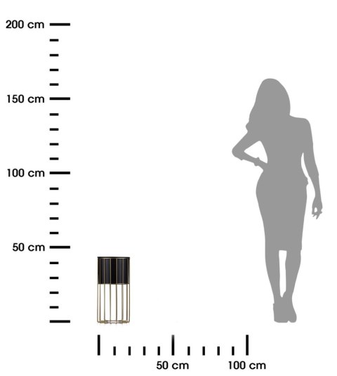 Kwietnik nowoczesny 42 złoto czarnym Wykonany z metalu, stojak na rośliny w ciekawym design , złoty stelaż i czarna osłonka w st