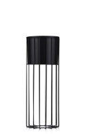 Nowoczesny kwietnik z osłonką 55 cm LOFT Wykonany z metalu, stojak na rośliny w ciekawym design , czarny stelaż i czarna osłonka