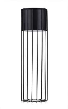 Nowoczesny kwietnik z osłonką 70 cm LOFT Wykonany z metalu, stojak na rośliny w ciekawym design , czarny stelaż i czarna osłonka