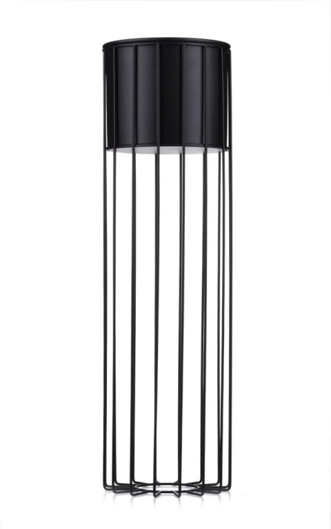 Nowoczesny kwietnik z osłonką 70 cm LOFT Wykonany z metalu, stojak na rośliny w ciekawym design , czarny stelaż i czarna osłonka