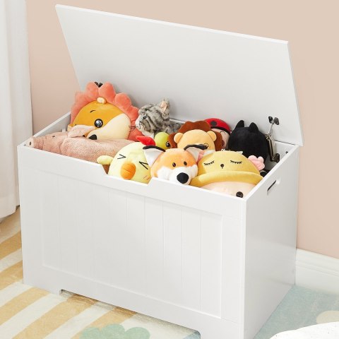 Skrzynia do przechowywania biała 76 cm Kufer biały do przechowywania zabawek w pokoju dziecięcym lub butów w przedpokoju, może p
