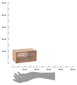 Bambusowa szkatułka na biżuterię 9x18cm Dekoracyjny pojemnik z szufladami na biżuterię i inne, drobne akcesoria, wykonany z bamb