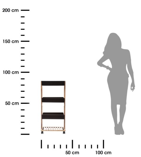 Bambusowy wózek mobilny na kółkach