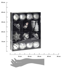 Bombki choinkowe srebrne zestaw 20 szt