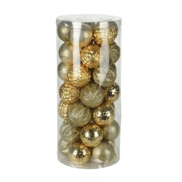 Bombki choinkowe złote Diamond 35 szt Zestaw dekoracyjnych bombek w eleganckim kolorze złota, pięć różnych wzorów w błyszczącym 