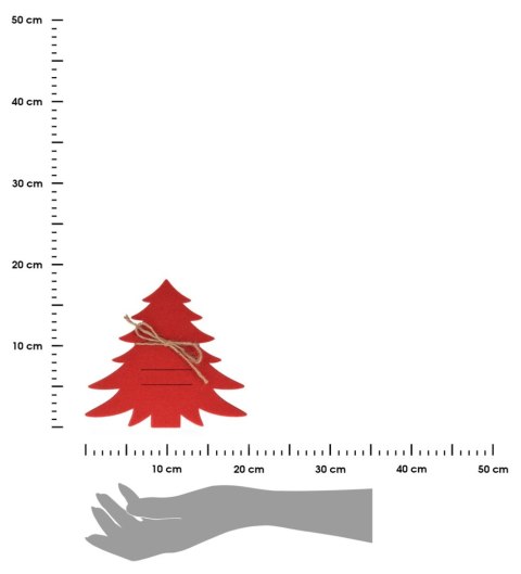 Etui na sztućce Choinki czerwone 4 szt