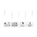 Lampki Sople 72 led ciepły biały + timer Dekoracja bożonarodzeniowa wyposażona w 24 sopli LED, 12x małe (2 led) + 12xduże (4 led