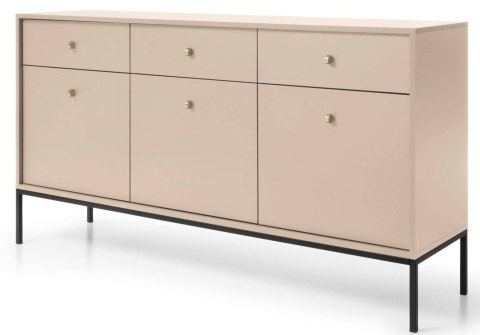 Loftowa komoda Mono MKSZ154 Beż Nowoczesna komoda na metalowych nogach, w stylu industrialnym, w eleganckim, piaskowym kolorze.