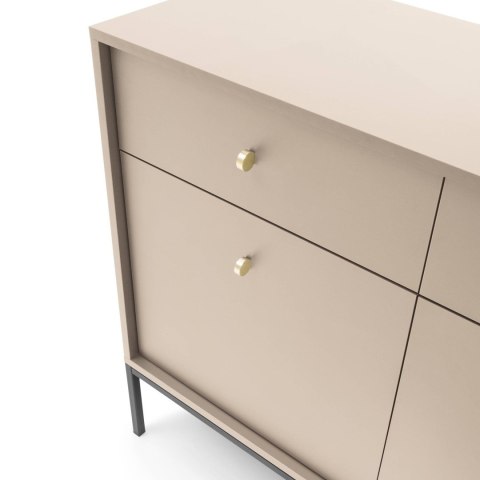 Loftowa komoda Mono MKSZ154 Beż Nowoczesna komoda na metalowych nogach, w stylu industrialnym, w eleganckim, piaskowym kolorze.