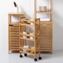Bambusowy wózek na kółkach 3 poziomy