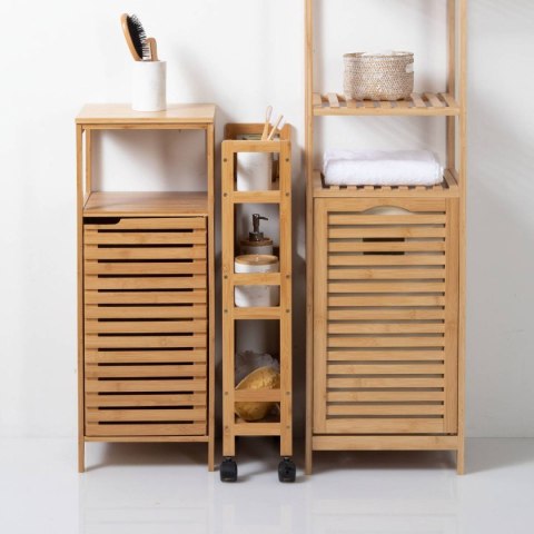 Bambusowy wózek na kółkach 3 poziomy