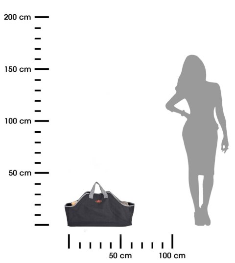 Torba na drewno kominkowe czarna