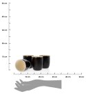 Zestaw 4 kubków z łyżeczkami Kendi Black Zestaw 4 eleganckich kubeczków wykonanych z ceramiki wraz 4 złotymi łyżeczkami w stylu 