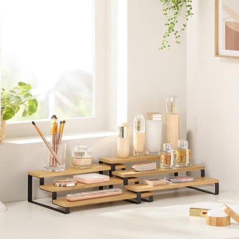 Komplet dwóch 3-poziomowych półek Zestaw półeczek na przyprawy, organizerów kuchennych z kaskadowo ułożonymi półeczkami z możli