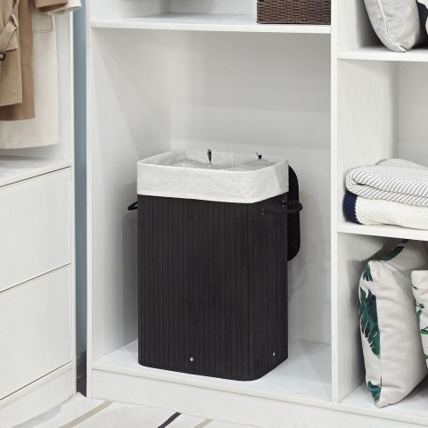 Kosz bambusowy czarny stojący 40cm