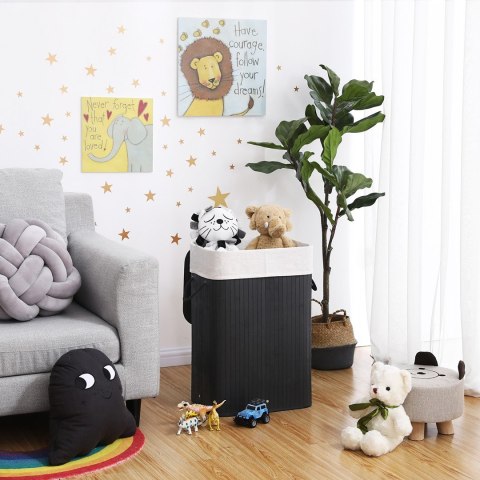 Kosz bambusowy czarny stojący 40cm