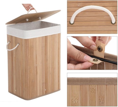 Kosz bambusowy naturalny stojący 40 cm