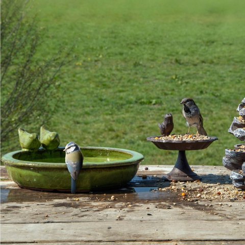 Poidełko dla ptaków ceramiczne zielone