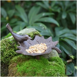 Poidełko dla ptaków żeliwne liść