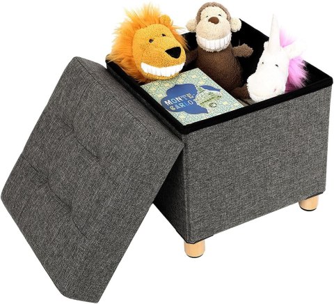 Pufa do przechowywania pikowana szara