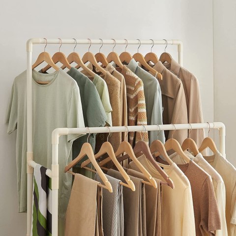 Stojący wieszak na ubrania biały 83 cm