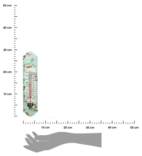 Termometr ścienny z motywem róży 30 cm